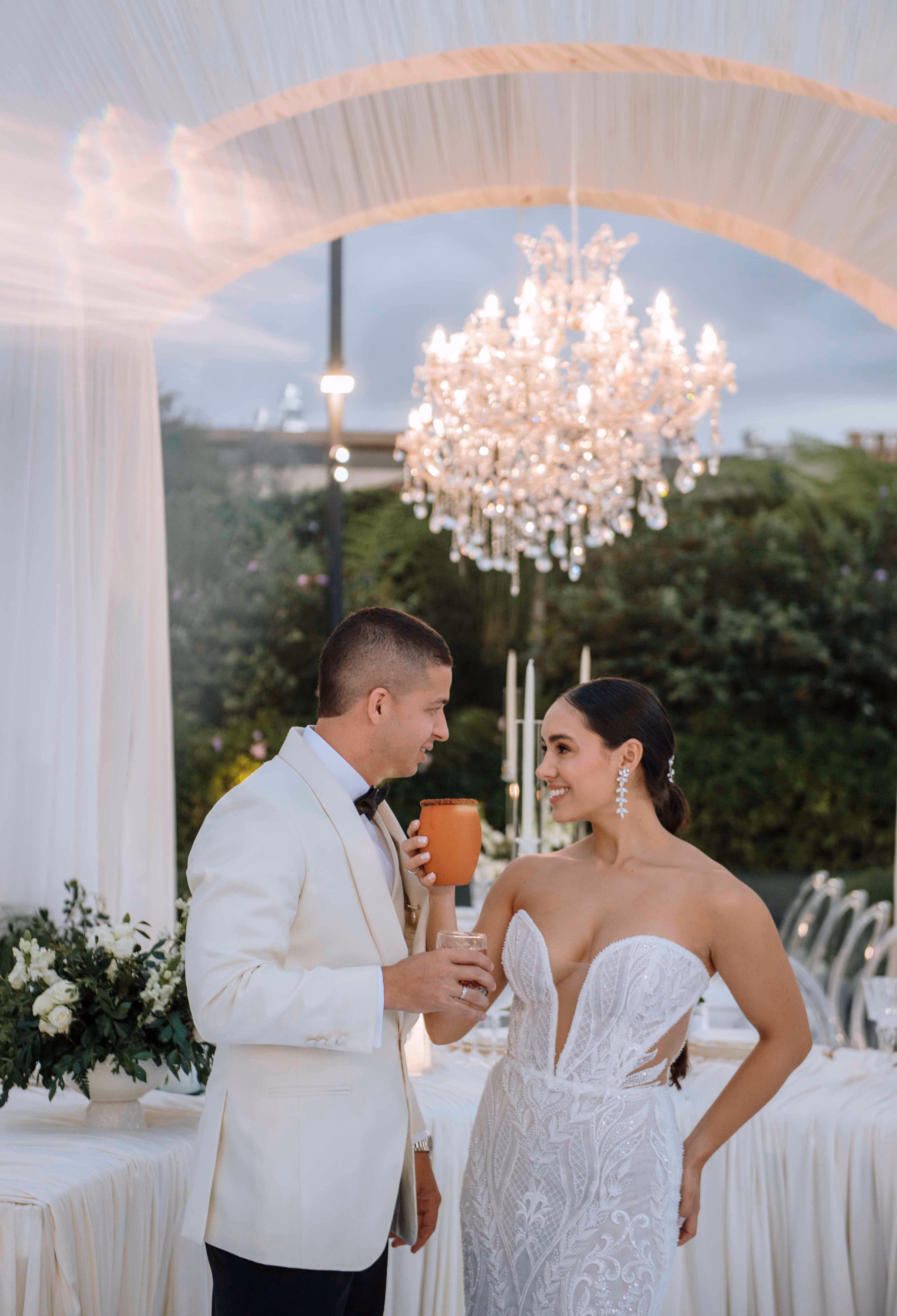 Newlyweds during their first dance