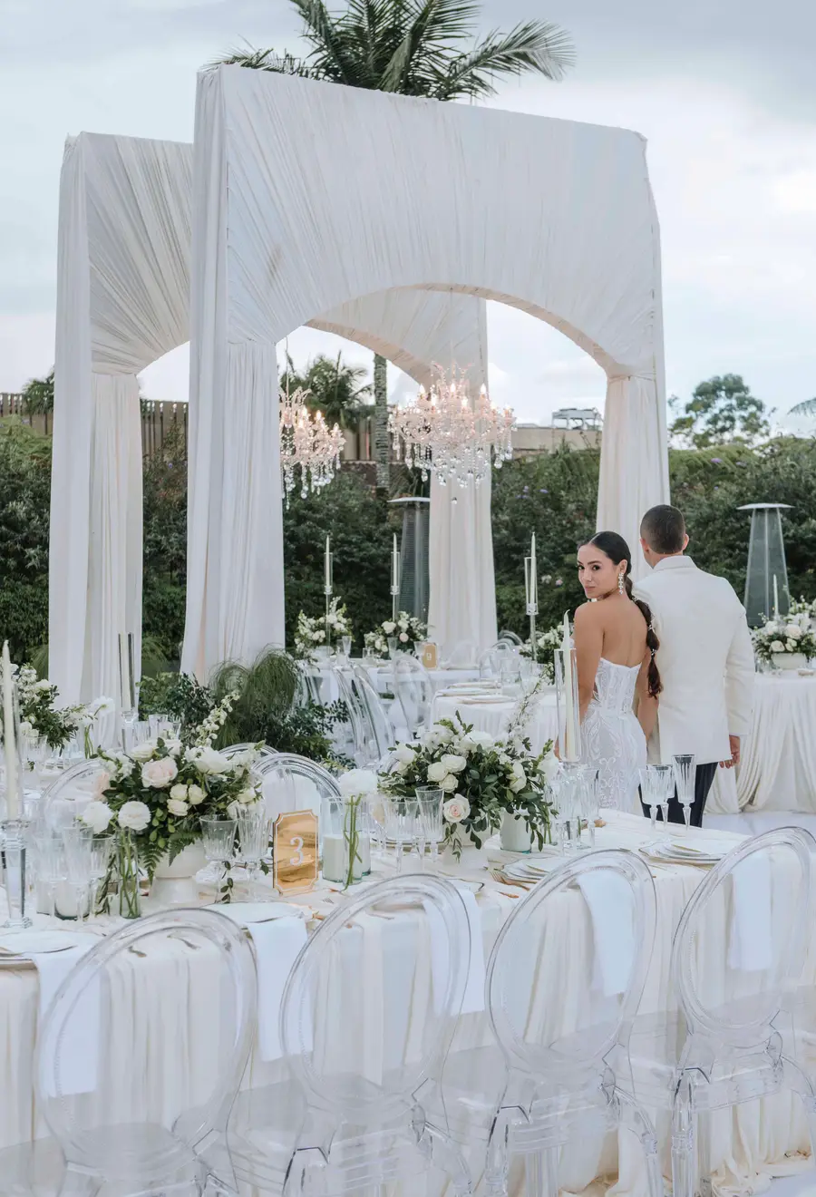 Bride during an elegant wedding reception